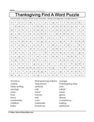 Thanksgiving Wordsearch #03
